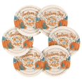 thumbnail image 7 of Yayeee 6 PCS Drink Coasters with Holder Set Woven Absorbent Round Tabletop Hot Pad, Big Pumpkins, 7 of 7