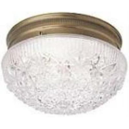 

2 Light Flush Moutn Ceiling Fixture Antique Brass Finish