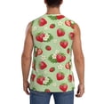 thumbnail image 4 of Fotbe Strawberry Floral Men's Camiseta sin Mangas Estampada para Hombres, Playera Casual para Gimnasio, Entrenamiento, Playa-Medium, 4 of 7