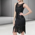 thumbnail image 6 of BLESIYA Womens Latin Dance Dress Hip Skirt Mini Dress for Prom Dance Party Nightclub Black L, 6 of 8