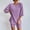 Purple, variant on Sentmoon Plus Size Two Piece Sets for Women Short Sleeve Crew Neck Festival Outfits for Women High Waist Women's Pants Loose Solid Color T-Shirts for Music Festival S
