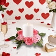 thumbnail image 4 of HuiXinOu Silk Rose Wreath with Candlestick - Artificial Floral Arrangement for Wedding, Party, Table Decor, February 14 Romantic Ambiance, Home Celebration, 4 of 6
