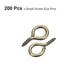 thumbnail image 3 of Uxcell 200 Paquete de pequeños ganchos de ojo de tornillo, mini ojales, 6.5x13x1.2mm, tono bronce, 3 of 5