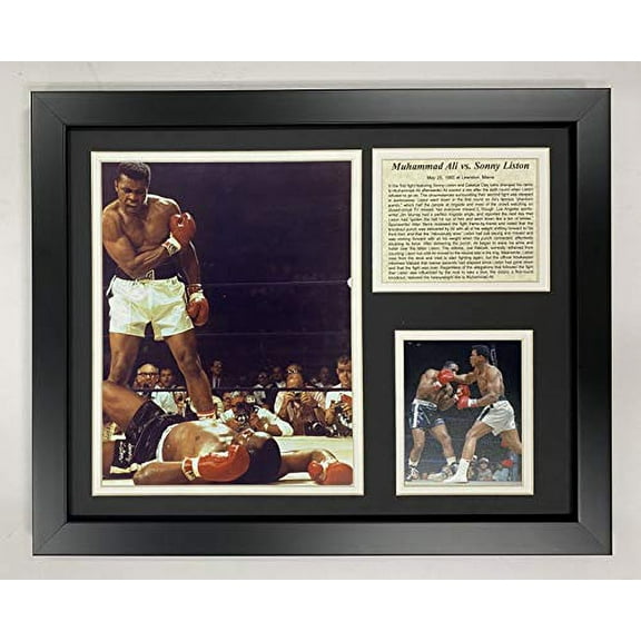 legends never die "muhammad ali vs. liston " framed photo collage, 11 x 14-inch