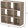 thumbnail image 3 of LLisha 9 Cube Storage Shelf Organizer, Wooden Bookshelf System Display Cube Shelves Compartments, Customizable W/ 5 Removable Back Panels (Natural), 3 of 19