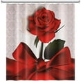thumbnail image 6 of Red Rose Shower Curtain Beautiful Elegant Red Rose Tied with Bow Print Shower Curtain for Woman Girls Valentine''s Day Water Repellent Polyester for Bathroom 72W x 72L inch, 6 of 6