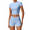 HazeBlue, variant on KANG Workout Sets for Women 2 Piece Short Sleeves V Waist Shorts Yoga Outfits