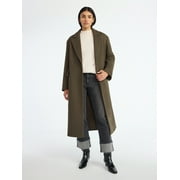 Scoop Women's and Women's Plus Oversized Faux Wool Coat, Heavyweight, Sizes XS-4X