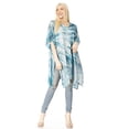 thumbnail image 5 of Sakkas Marcy Women's Caftan Top Tunic Dress V neck Loose Summer Boho Swing Coverup - 1036-Teal - Plus Size, 5 of 5