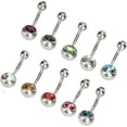 thumbnail image 2 of EcoNesxp Rhinestone Anti-Rust Belly Button Rings Suitable for Women's Daily Wear 10 Pieces Stainless Steel Belly Button Rings, 2 of 4