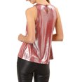 thumbnail image 4 of Allegra K Women's Halloween Costume Metallic Crew Neck Sleeveless Cam Tank Top, 4 of 7