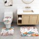 thumbnail image 5 of Juego de 4 cortinas de ducha de otoño con alfombras, cortina de ducha de tela blanca impermeable, cosecha de otoño, calabaza azul, naranja, acuarela, hojas de eucalipto, bayas botánicas, decoración, 5 of 7