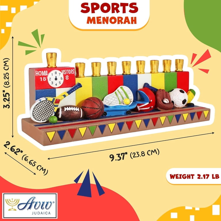 Aviv Judaica Sports Theme Hanukkah Menorah for Kids photo 5