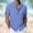 Blue, variant on HBYJLZYG Men's Gingham Plaid Short Sleeve Button-Down Shirt, Camp Collar with Curved Hem Detail, Lightweight Breathable Summer Casual Vacation Travel and Everyday Wear