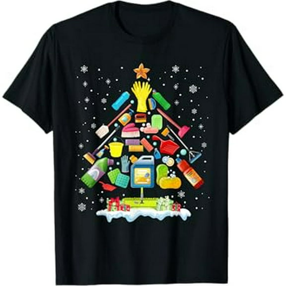 School Custodian Christmas Tree Xmas Funny Custodian Life T-Shirt