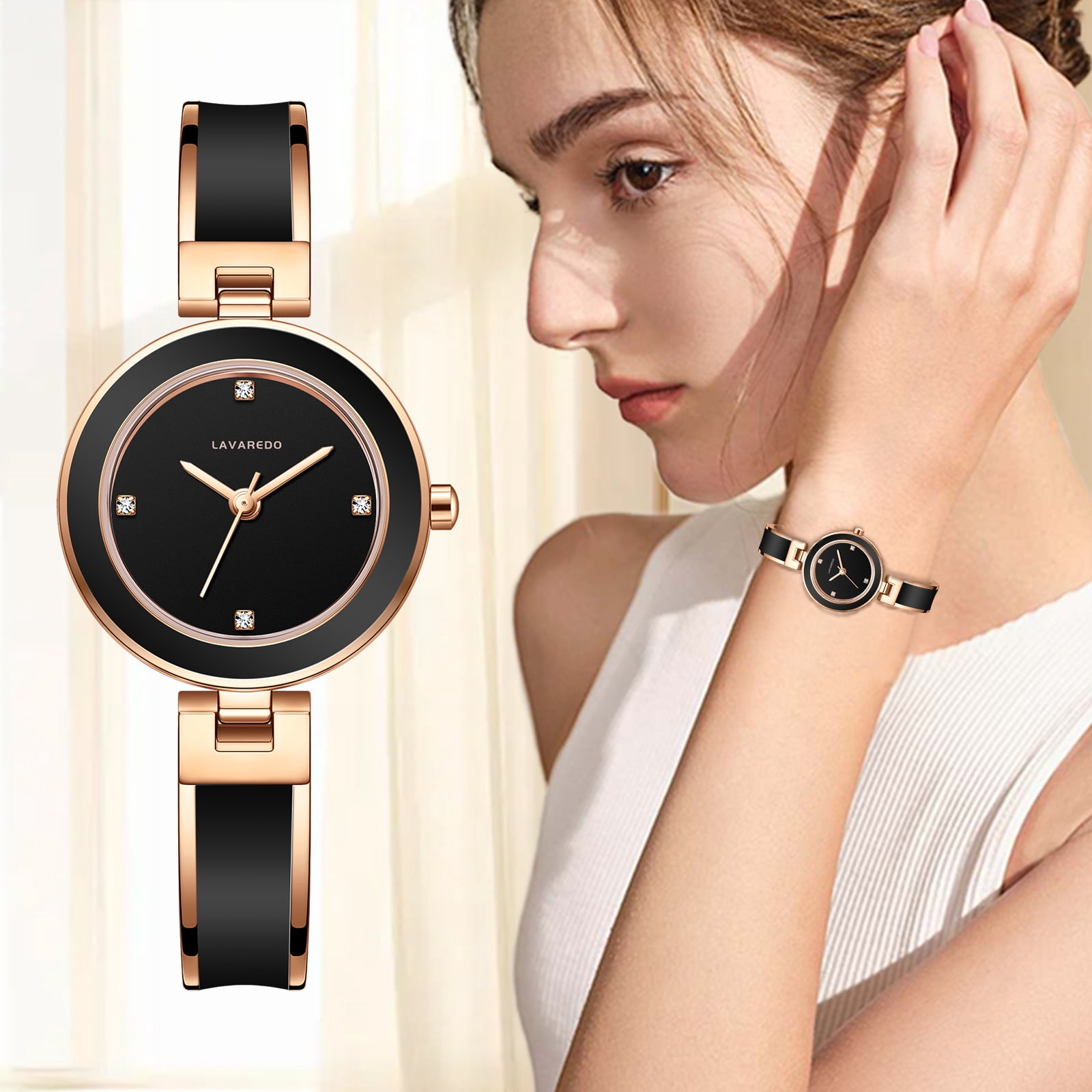 Bomieux Woman Watches Elegant Bangle Watch for Women with Adjustable Strap 3ATM Water Resistance Gift for Woman