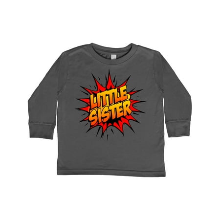 

Inktastic Little Sister Super Hero Gift Toddler Toddler Girl Long Sleeve T-Shirt