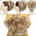 thumbnail image 5 of Benehair Messy Curly Hair Extensions Bun Scrunchies Wrap on Ponytail Updos Large Thick Donuts Hairpiece for Woman, 5 of 8