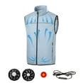 thumbnail image 6 of Shirt Fans That Blow Cold Air,Cooling Vest Jacket With 2 Fans,Cooling Vest For Women Women Air Conditioner Lightweight Vests, Ice Vest,Light Blue,4XL, 6 of 6