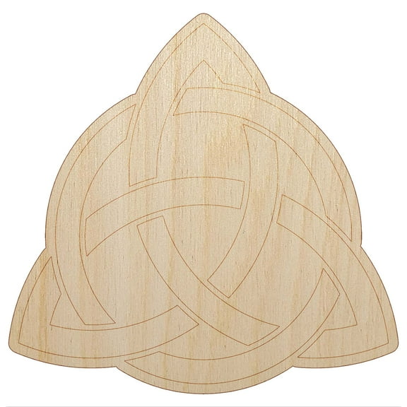 Celtic Triquetra Knot Silhouette Wood Shape Unfinished Piece Cutout Craft DIY Projects - 4.70 Inch Size - 1/8 Inch Thick