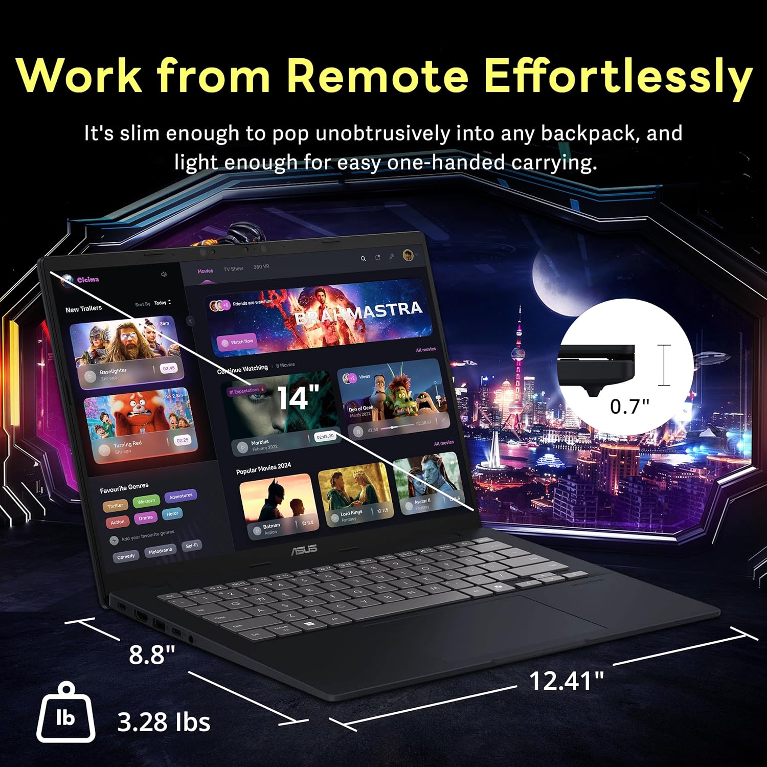 ASUS Vivobook 14" WUXGA Laptop, Snapdragon X Processor, 16GB RAM, 1.5TB Storage (512GB SSD + 1TB Docking Station), Qualcomm Adreno Graphics, Copilot, Webcam, Wi-Fi 6E, Windows 11 Home, Quiet Blue