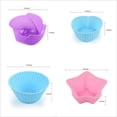 thumbnail image 5 of 48 Pack Silicone Cupcake Liners Reusable Baking Cups Nonstick Easy Clean Pastry Muffin Molds Moulds for Christmas Party, 4 Shapes random color, 5 of 8