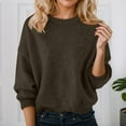 thumbnail image 2 of Winter Sweaters for Women Sweaters For Round Neck Long Sleeve Pullover Warm Lightweight Winter Cozy Knitted Sweater Ugly Christmas Sweaters, 2 of 4