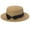 Khaki, variant on Women Wide Brim Straw Boater Panama Hat Fedora Summer Beach Sun Hat UPF50+ (Khaki)