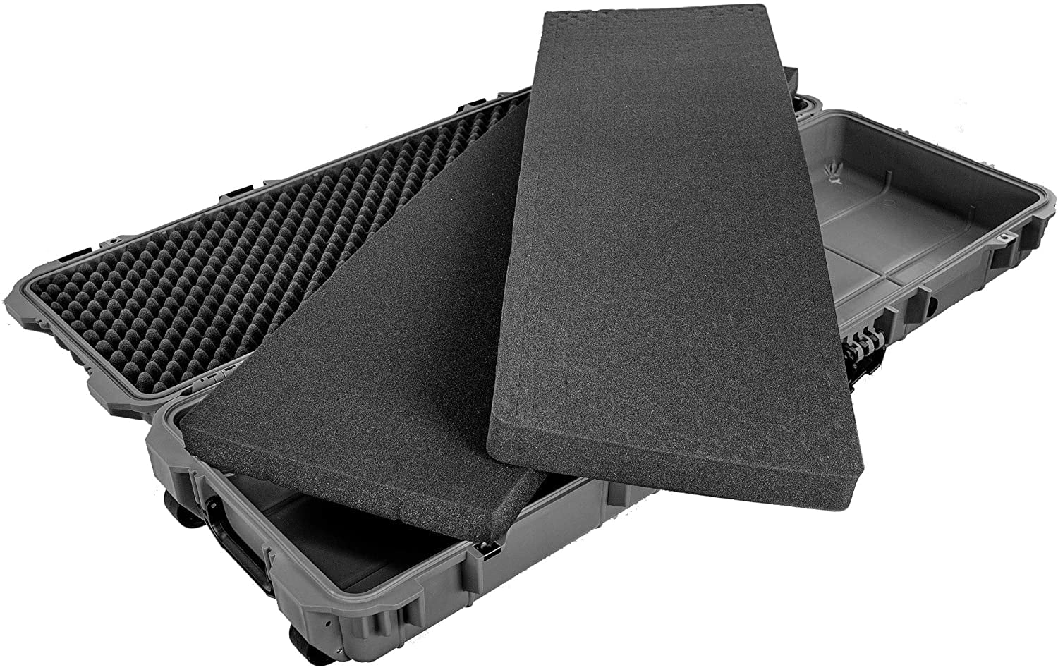48" Protective Roller Rifle Case Water and Shock Resistant w/ Foam by Eylar Black