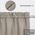 thumbnail image 4 of LingStar Premium Heavy Duty Fabric Curtain Waffle Weave Textured Bathroom Waterproof Short Curtains,30"x24"x2,Taupe, 4 of 7