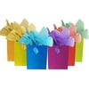 12 Assorted (13' H x 10.25' L x 4.75' W) Rainbow matte color Paper Gift Bags with String Handles Birthday Wedding All Occasion
