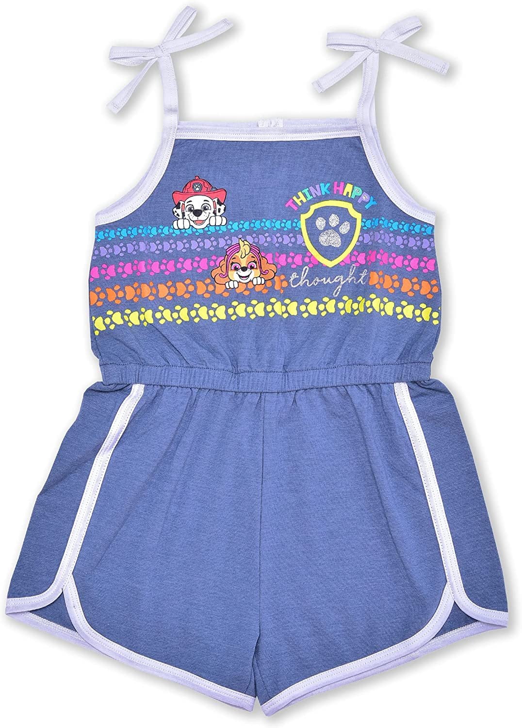 Paw Patrol Chase, Marshall and Skye Girls 2 Pack Sleeveless Romper, Toddler