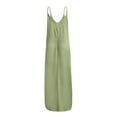 thumbnail image 4 of Patlollav Travel Dress for Women, Women's Summer Casual Sleeveless Round Neck Solid fork Opening Dress, 4 of 6