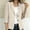 Beige women's casual blazer jacket a1, variant on Women's Fall Spring Collared 3/4 Sleeve Button Down Open Front Casual Blazer Jacket Blouses Tops Work Office Fashion Outerwear, Gray M