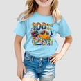 thumbnail image 2 of FhsagQ T-Shirt Décontracté Imprimé Mode Manches Courtes Col Rond Ample pour Filles, Taille 6-7 Bleu Clair 6-7 Ans, 2 of 4