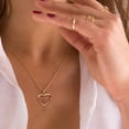 thumbnail image 4 of TINGN Heart Initial Necklace for Women Cubic Zirconia Heart Pendant Necklace Dainty Initial Charm Necklace Jewelry for Women, 4 of 5