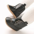 thumbnail image 2 of Gvdentm Black Boots for Girls Baby Cowboy Boots Western Boots Toddler Cowboy Bootie Soft Sole Non-Slip Crib Shoes for Boys Girls(Black,5.5), 2 of 9