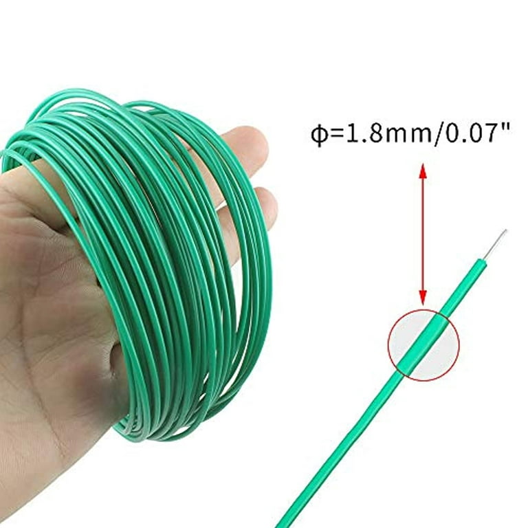 KINGLAKE 100 Feet Green Sturdy Plastic Coated Garden Wire 1.8mm Plant Twist  Tie Garden Training Wire (2pks 50 ft)