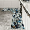 thumbnail image 2 of Modern Blue Large Flower Kitchen Rugs and Mats 2 Pieces,Blue Boho Bathroom Rug,Non Slip Cushioned Mat Runner Rug Doormat for Boho Kitchen,Sink,Laundry,Bathroom,Home Decor,17x30+17x47inch, 2 of 6