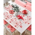 thumbnail image 4 of Valentines Placemats Heart Pink Red Valentines Day Place Mats for Dining Room Watercolor Romantic Love Heart Washable Table Mats for Kitchen Dining Decorations Set of 6, 4 of 6