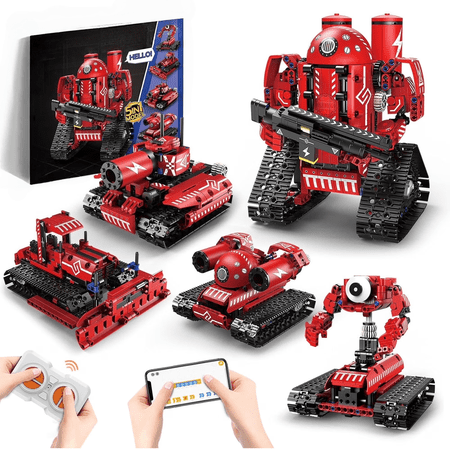 STEM Robot Building Kit for Boys Age 14+, 5 in 1 Remote Control Robot Toys with 495 Pieces, Engineering Science Birthday Gifts for Kids Teens 14+Years Old