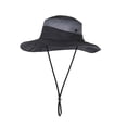 thumbnail image 3 of Lispipm Wide Brim Sun Hat for Women Men Breathable Mesh Packable Bucket Hats Outdoor Fishing Hiking Beach Garden Work Caps Black, 3 of 4