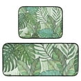 thumbnail image 6 of Tropical Palm Leaves on Green Kitchen Mats Set 2 Piece Non Slip Floor Foam Rugs Cushioned Soft Waterproof Carpet Runner for Dining Room Bathroom Laundry, 6 of 7