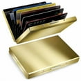 thumbnail image 2 of 10 Card Slots Storage Box Driver License Storage Card Holder Stainless Steel Anti-Theft Brush bank Credit Card Metal Card Bag - Gold, 2 of 5