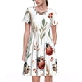 thumbnail image 1 of Balery Watercolor Ladybug Vestidos sueltos de manga corta para mujer, vestidos de verano 2025, vestidos casuales de corte A con vuelo., 1 of 6