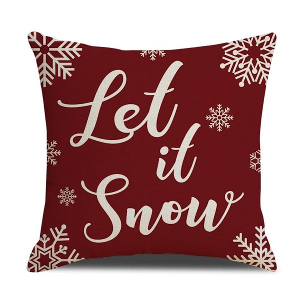 fundas de almohada de Navidad , funda de almohada de lino rústico para festividades, rojo y blanco, a cuadros, sillón, decoración de Navidad de(A.)(1 pieza)
