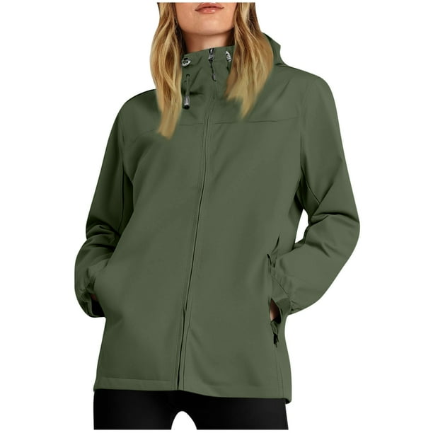 Chaquetas y abrigos casuales con capucha de manga larga para mujer, chaqueta impermeable con capucha y bolsillo con cremallera para primavera e invierno, ropa de montañismo al aire libre, chaqueta dep