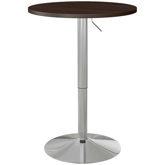 HOMCOM Adjustable Round Bar Table for 2, High Pub Table with Swivel Top