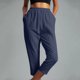 thumbnail image 4 of Mujer Casual Color Sólido Bolsillos Cintura Elástica Cómodos Pantalones Rectos Hasta La Pantorrilla Odeerbi ODB-6, 4 of 7