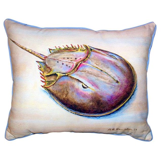 Betsy Drake HJ665 Coussin Fer à Cheval Crabe 16 x 20 Po. Grand Intérieur & Extérieur